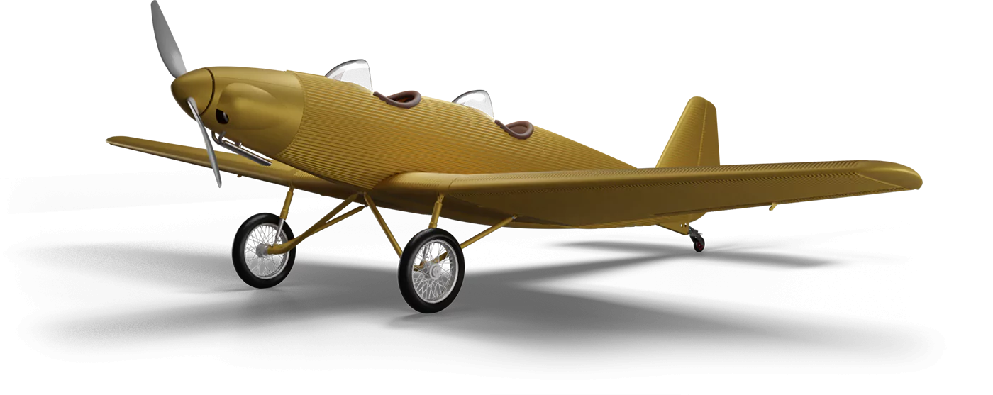 Ein Junkers A50 Junior Flugzeug mit einer Speed-Yellow Lackierung