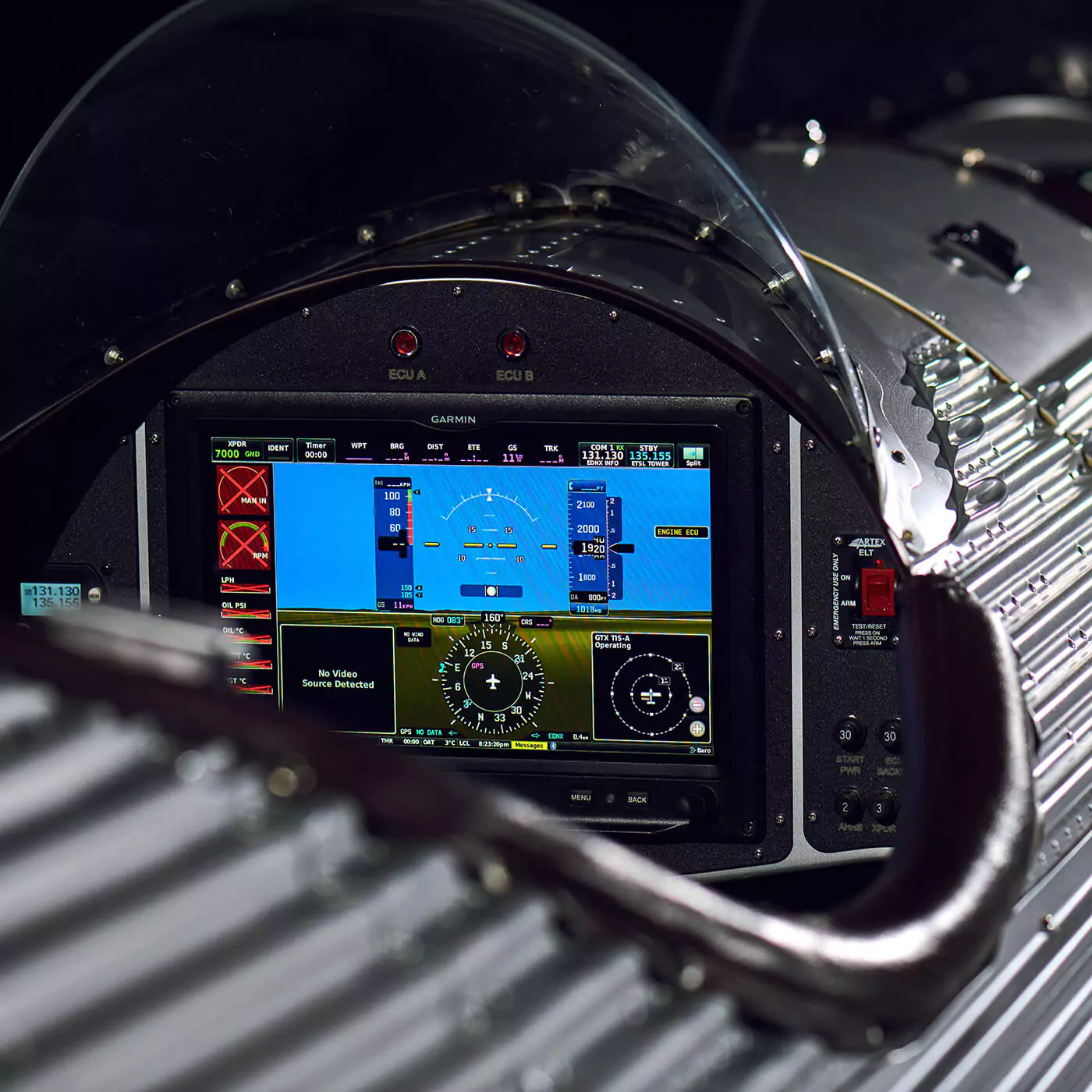 Eine Aufnahme vom Display eines Junker A50 Junior Flugzeugs